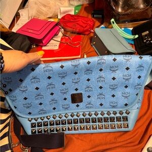 MCM Blue Studded Women's Bag